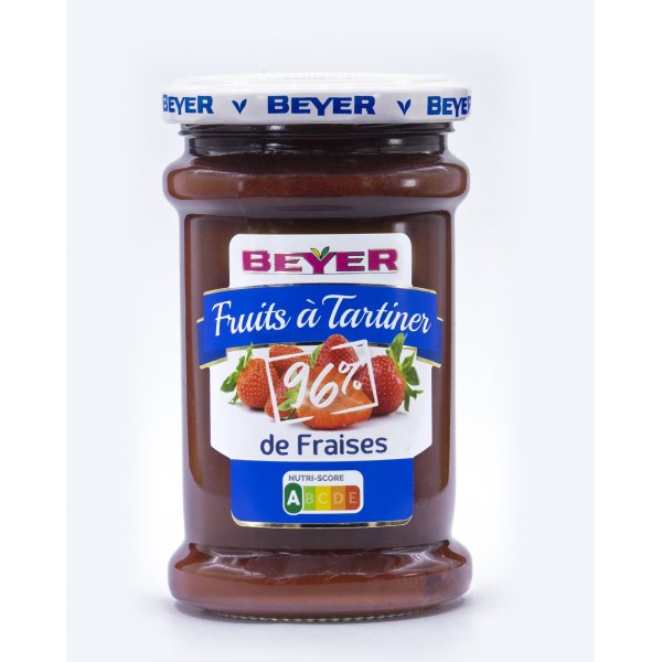 Beyer 6-pack Aardbeien Jam 96% fruit, Samenwerking met CEED instituut diabetes, ook geschikt voor het Keto dieët, suiker arm